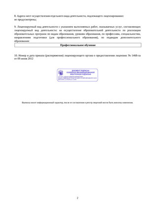 Выписка из реестра лицензий 2